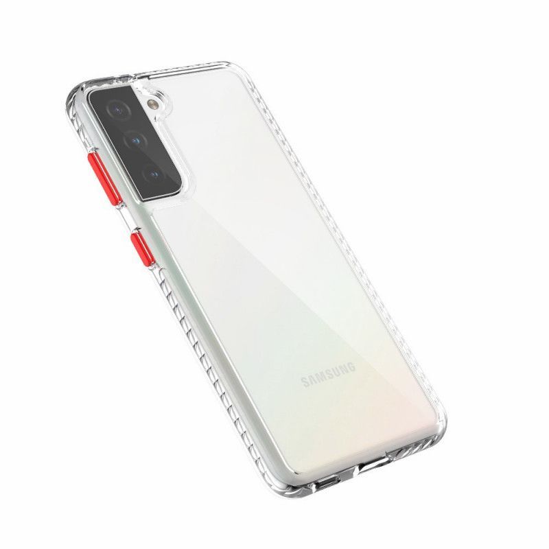 Κάλυμμα Samsung Galaxy S21 Plus 5G Μαύρο Διαφανή Χρωματιστά Κουμπιά