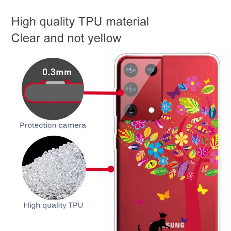 Κάλυμμα Samsung Galaxy S21 Ultra 5G Γάτα Κάτω Από Το Δέντρο
