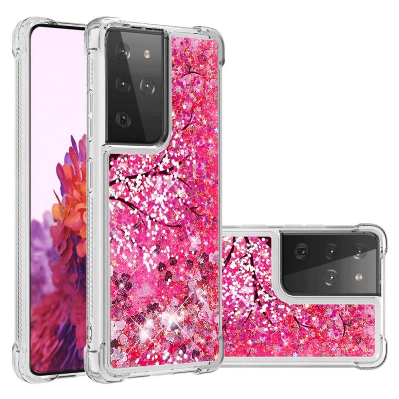 Κάλυμμα Samsung Galaxy S21 Ultra 5G Γκλίτερ Δέντρο σιλικόνης