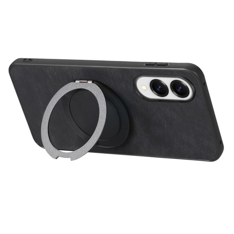 Κάλυμμα Samsung Galaxy S25 5g Edge Εφέ Σουέτ Με Περιστρεφόμενη Βάση Σιλικόνης