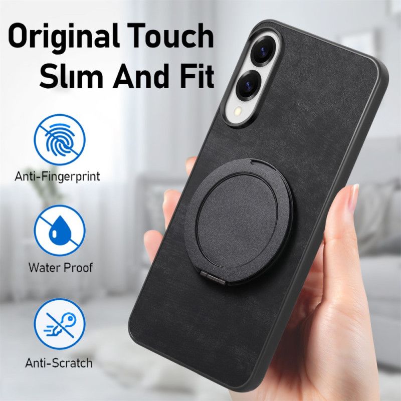 Κάλυμμα Samsung Galaxy S25 5g Edge Εφέ Σουέτ Με Περιστρεφόμενη Βάση Σιλικόνης