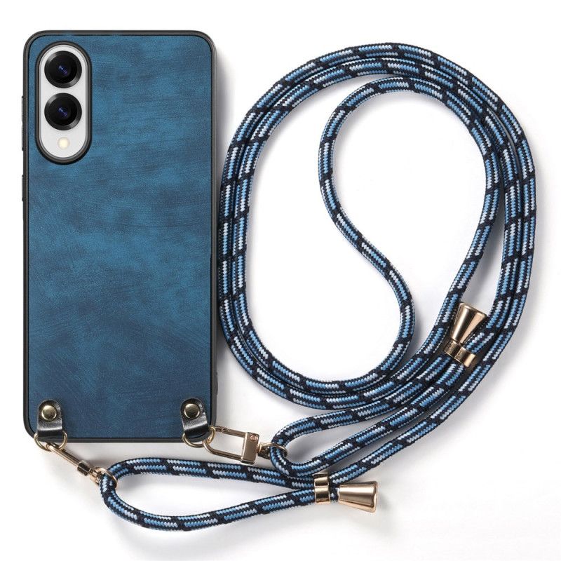 Κάλυμμα Samsung Galaxy S25 5g Edge Κορδόνι Με Εφέ Δέρματος Vintage Σιλικόνης