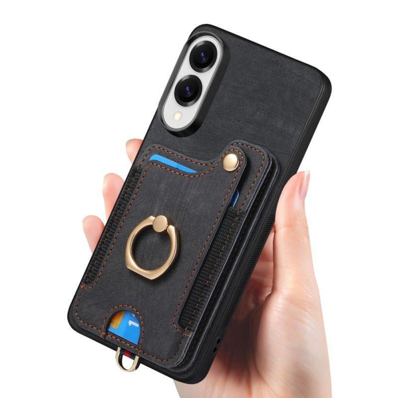 Κάλυμμα Samsung Galaxy S25 5g Edge Ρετρό Θήκη Καρτών Και Κορδόνι Rfid