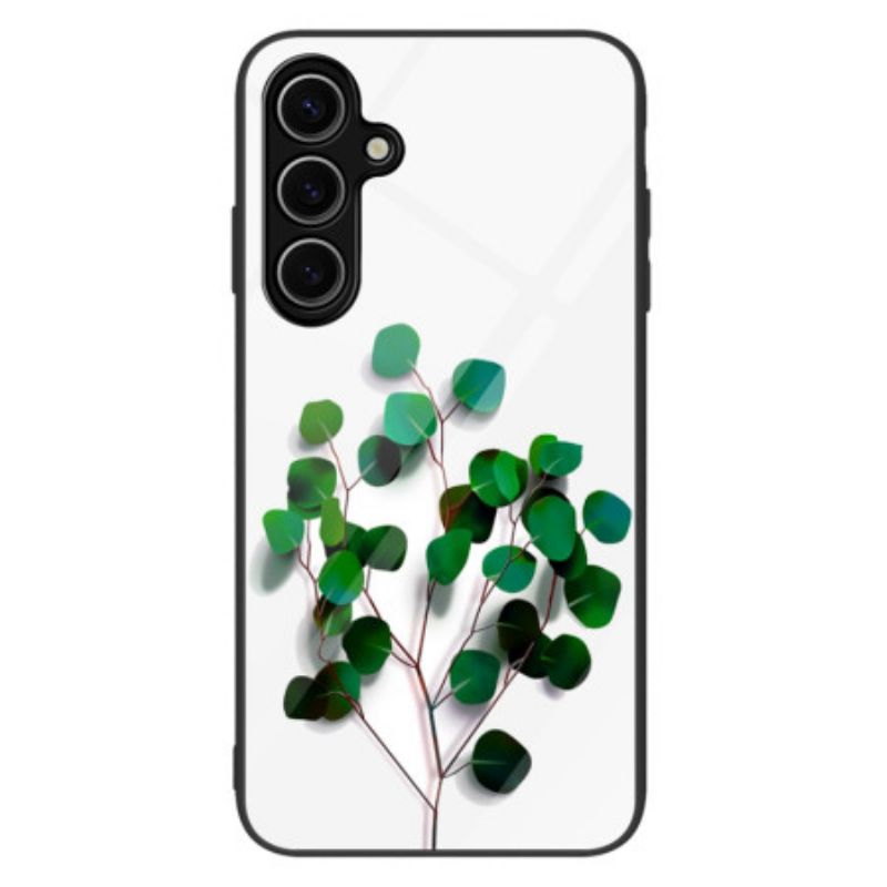 Κάλυμμα Samsung Galaxy S25 5g Πράσινα Φύλλα Σκληρυμένο Γυαλί Σιλικόνης