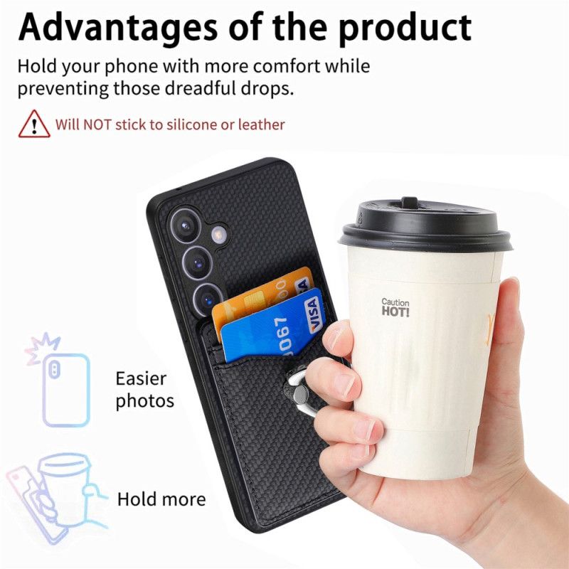 Κάλυμμα Samsung Galaxy S25 5g Θήκες Κινητών Θήκη Καρτών Και Βάση Για Δαχτυλίδια Από Ίνες Άνθρακα