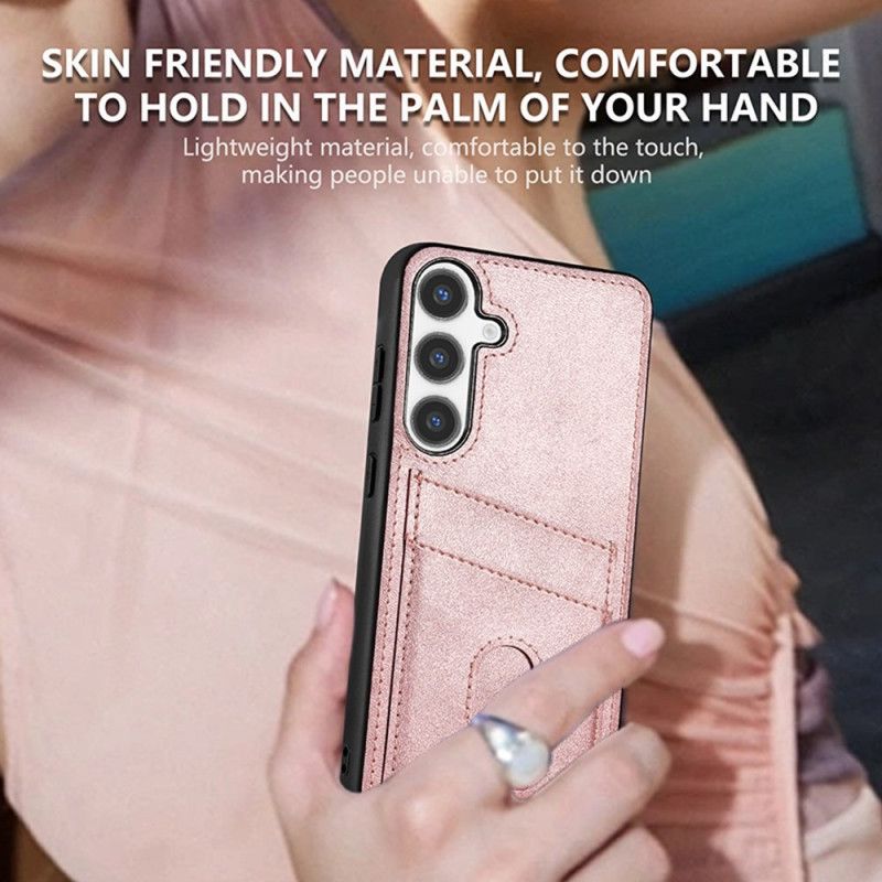 Κάλυμμα Samsung Galaxy S25 5g Θήκη Καρτών Από Ανάγλυφο Δέρμα Σιλικόνης