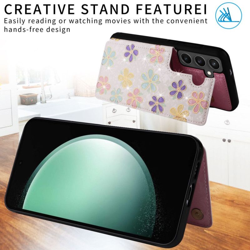 Κάλυμμα Samsung Galaxy S25 Fe Θήκη Καρτών Με Λουλούδια