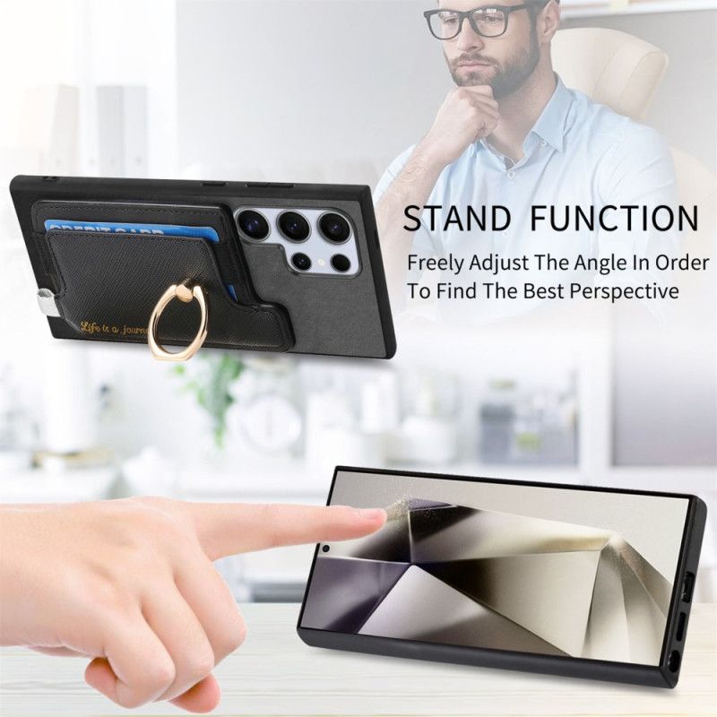 Κάλυμμα Samsung Galaxy S25 Ultra 5g Αποσπώμενη Θήκη Καρτών Σε Στυλ Σουέτ