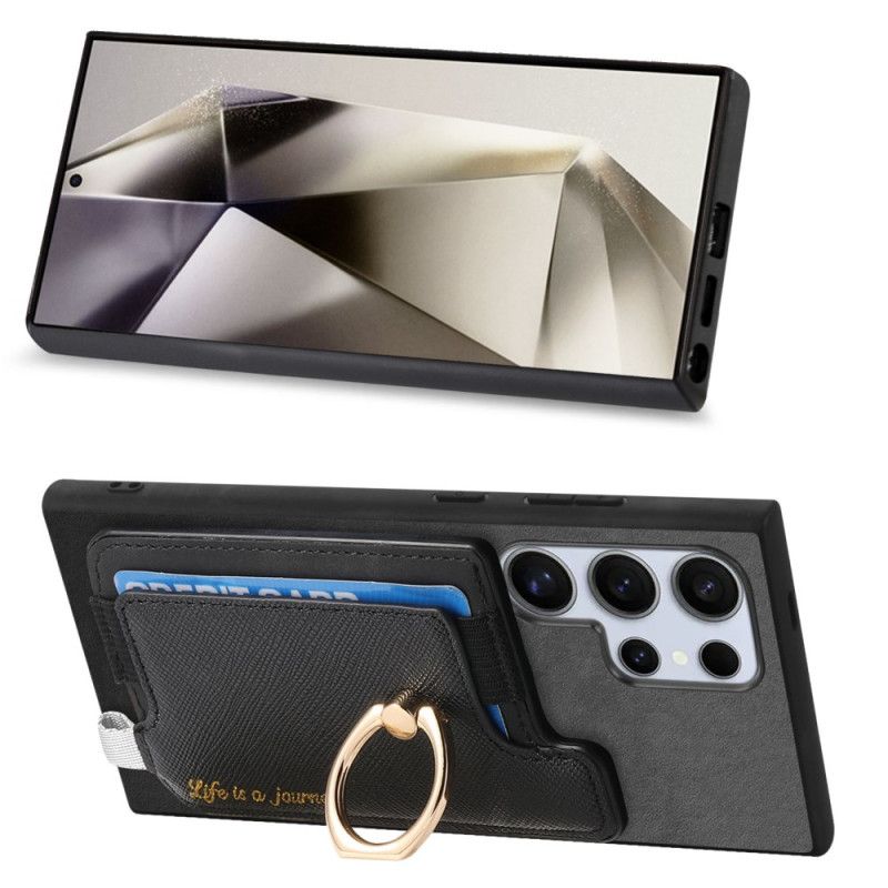 Κάλυμμα Samsung Galaxy S25 Ultra 5g Αποσπώμενη Θήκη Καρτών Σε Στυλ Σουέτ