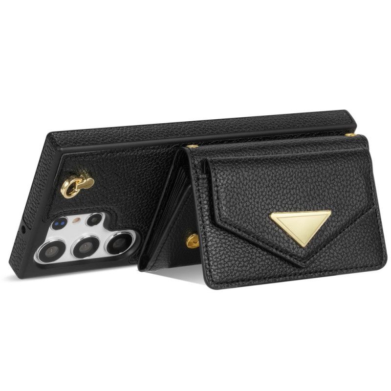 Κάλυμμα Samsung Galaxy S25 Ultra 5g Δερμάτινο Εφέ Με Θήκη Καρτών Και Λουράκι