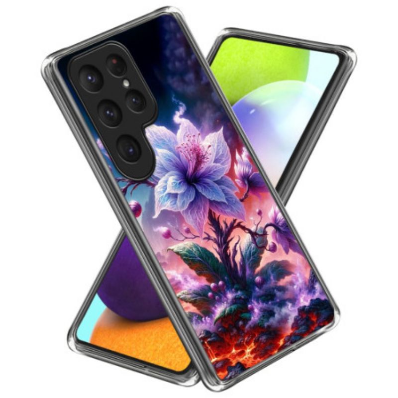 Κάλυμμα Samsung Galaxy S25 Ultra 5g Μωβ Λουλούδια