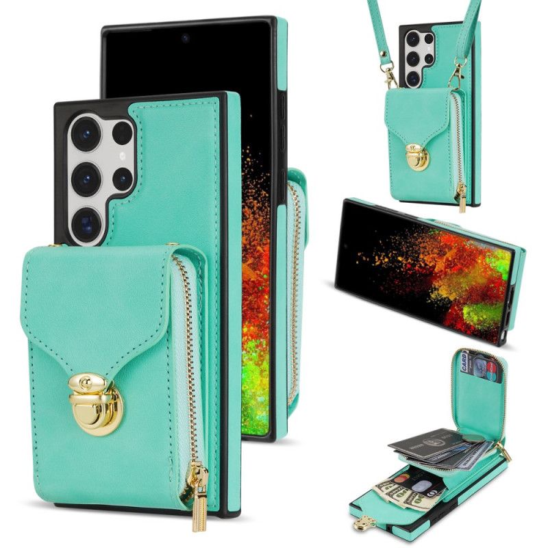 Κάλυμμα Samsung Galaxy S25 Ultra 5g Θήκες Κινητών Πορτοφόλι Με Φερμουάρ Και Ώμο