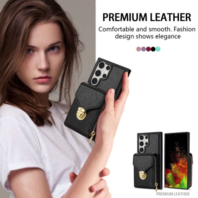 Κάλυμμα Samsung Galaxy S25 Ultra 5g Θήκες Κινητών Πορτοφόλι Με Φερμουάρ Και Ώμο