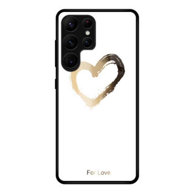Κάλυμμα Samsung Galaxy S25 Ultra 5g Χρυσή Καρδιά Σε Λευκό Φόντο