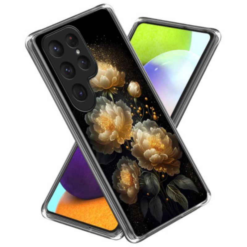 Κάλυμμα Samsung Galaxy S25 Ultra 5g Χρυσή Παιώνια