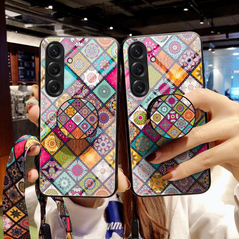 Κάλυμμα Samsung Galaxy S26 Plus Βάση Δαχτυλιδιού Και Κορδόνι Patchwork
