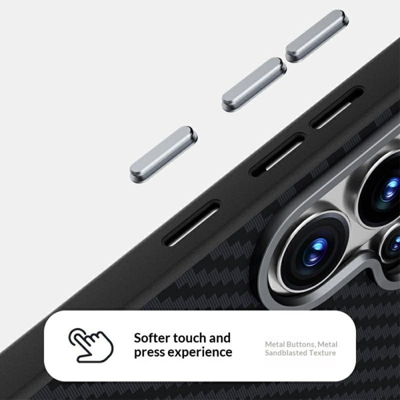 Κάλυμμα Samsung Galaxy S26 Plus Μαγνητική Βάση Από Ίνες Άνθρακα Με Υφή