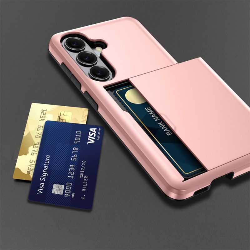 Κάλυμμα Samsung Galaxy S26 Plus Θήκη Καρτών Με Μεταλλικό Εφέ Σιλικόνης