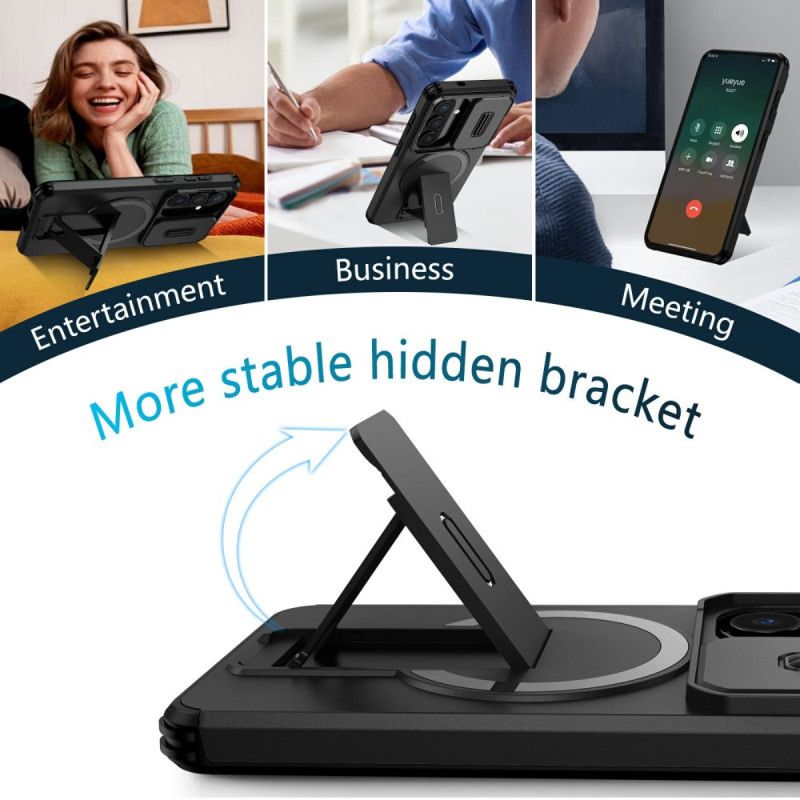 Κάλυμμα Samsung Galaxy S26 Συρόμενη Μαγνητική Βάση Και Θήκη Κάμερας Σιλικόνης