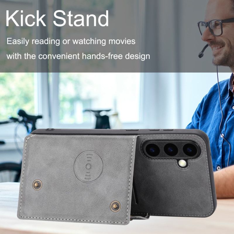 Κάλυμμα Samsung Galaxy S26 Θήκη Καρτών Με Εφέ Δέρματος Σιλικόνης