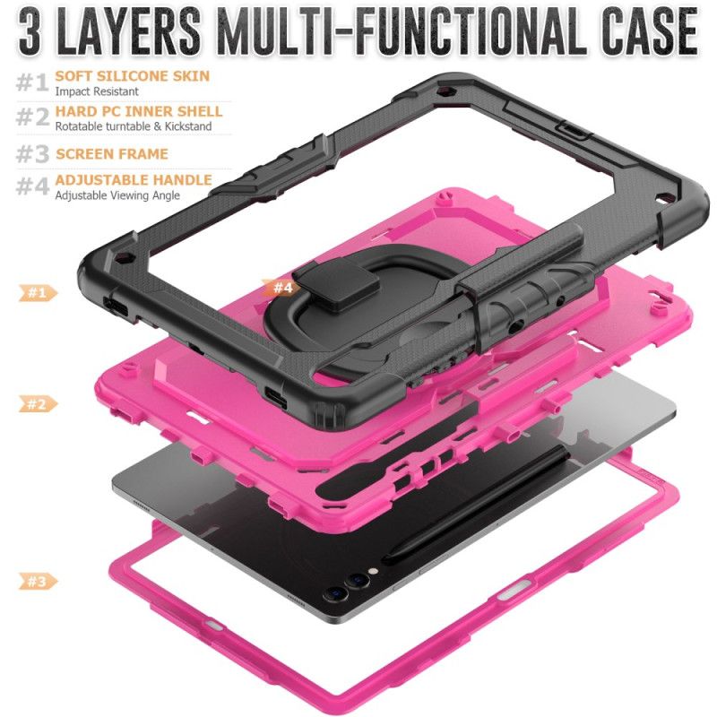 Κάλυμμα Samsung Galaxy Tab S10 Plus Υπερανθεκτική Προστασία Με Βάση Γραφίδας Και Ιμάντα Ώμου