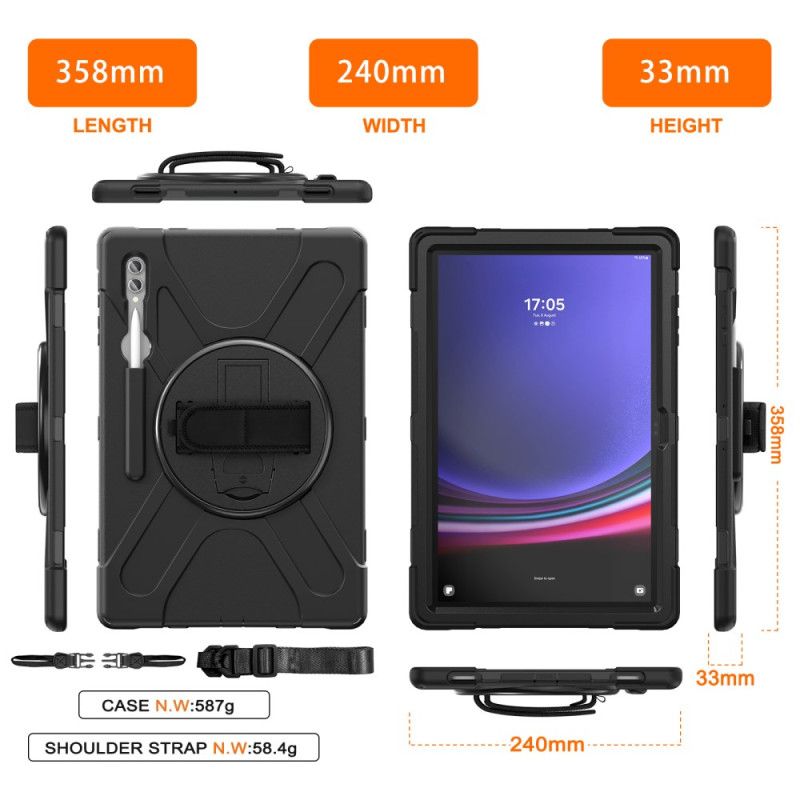 Κάλυμμα Samsung Galaxy Tab S10 Ultra Θήκες Κινητών Τριπλός Ιμάντας Προστασίας Και Βάση