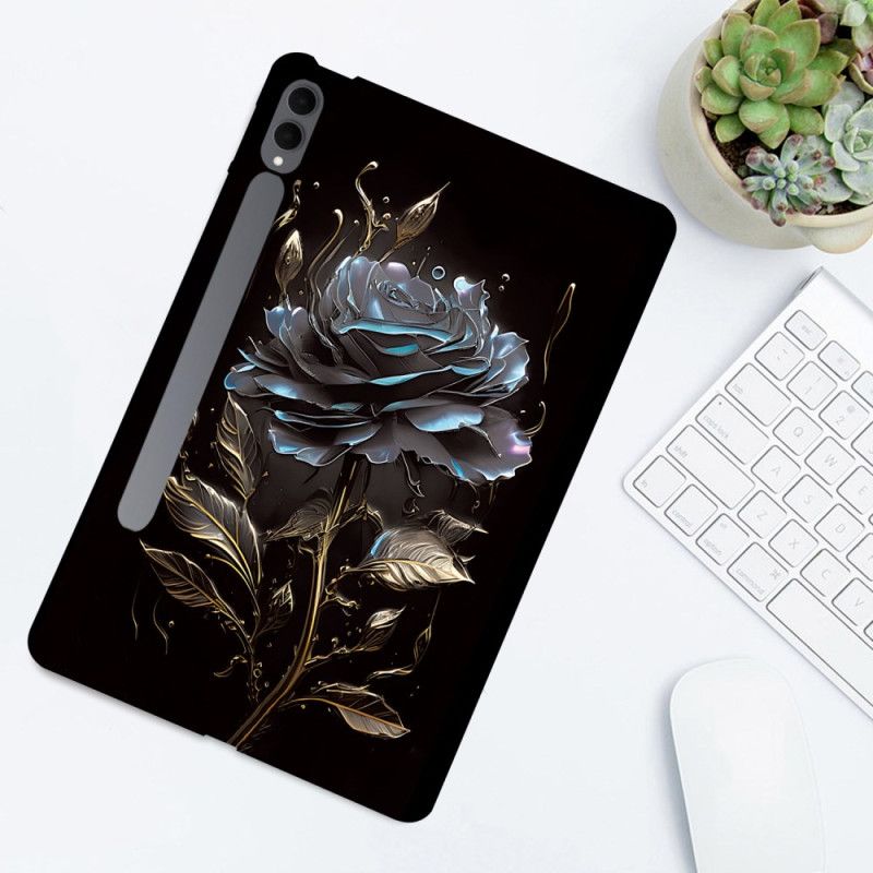 Κάλυμμα Samsung Galaxy Tab S11 Ultra Μαύρο Τριαντάφυλλο Σιλικόνης