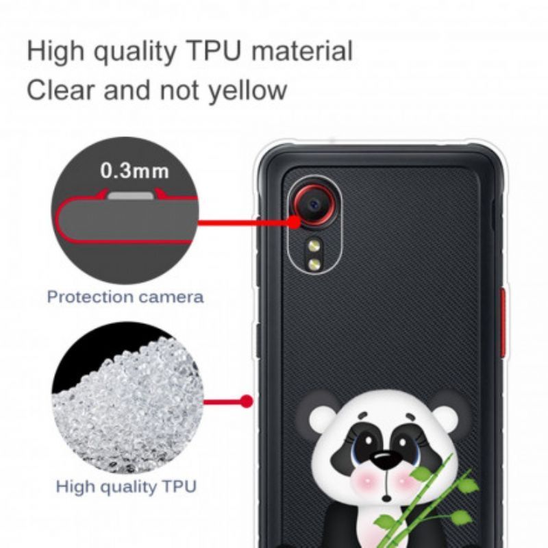 Κάλυμμα Samsung Galaxy XCover 5 Διαφανές Λυπημένο Panda σιλικόνης