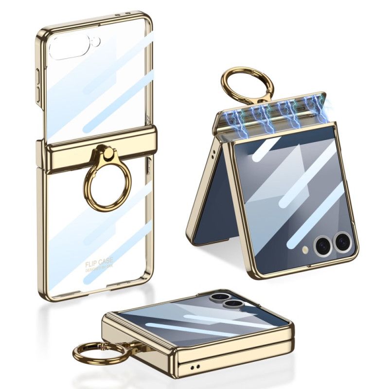 Κάλυμμα Samsung Galaxy Z Flip 7 Διαφανές Με Βάση Και Μαγνητική Προστασία Gkk Σιλικόνης