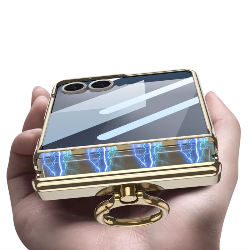 Κάλυμμα Samsung Galaxy Z Flip 7 Διαφανές Με Βάση Και Μαγνητική Προστασία Gkk Σιλικόνης