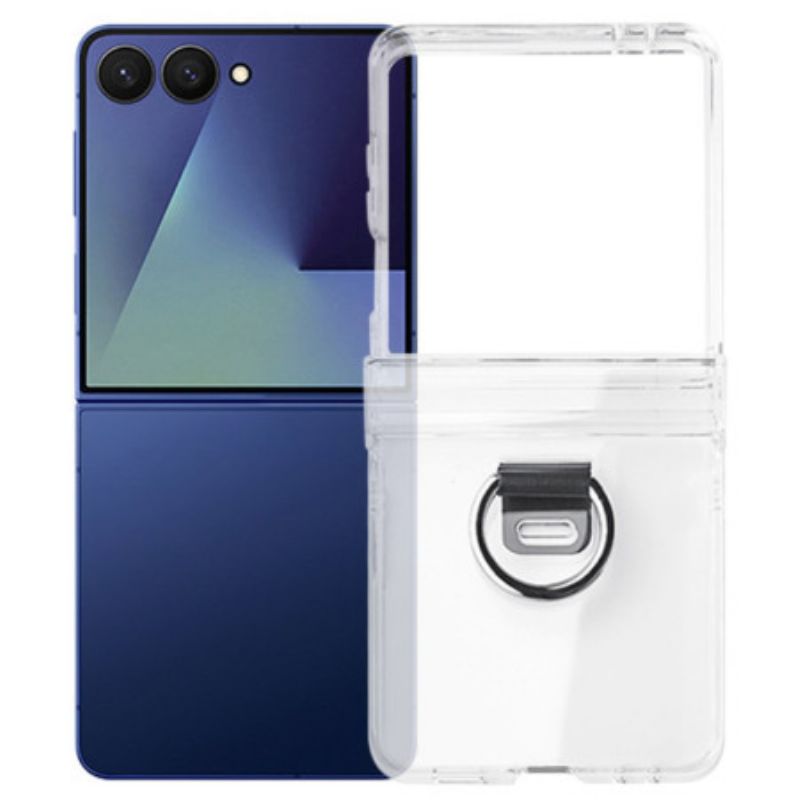 Κάλυμμα Samsung Galaxy Z Flip 7 Διαφανές Με Θήκη Δαχτυλιδιού