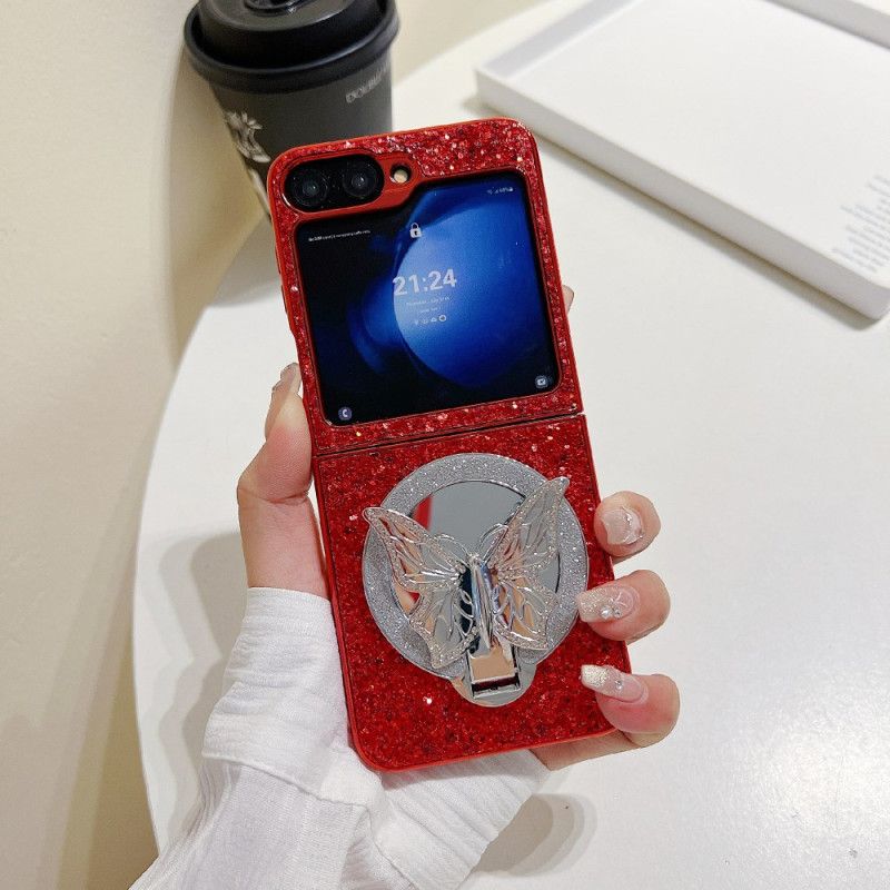 Κάλυμμα Samsung Galaxy Z Flip 7 Fe Βάση Πεταλούδας Με Στρας