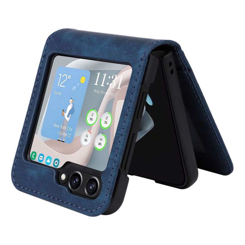 Κάλυμμα Samsung Galaxy Z Flip 7 Fe Δερμάτινη Θήκη Καρτών Με Εφέ