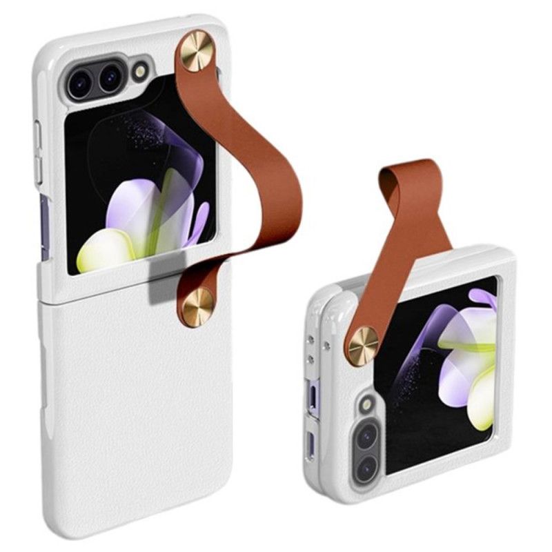 Κάλυμμα Samsung Galaxy Z Flip 7 Fe Εξαιρετικά Λεπτό Δερμάτινο Λουράκι Gkk