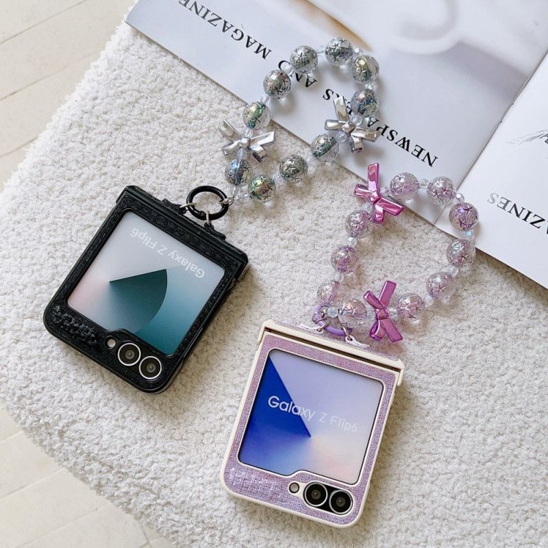 Κάλυμμα Samsung Galaxy Z Flip 7 Fe Λουράκι Καρπού Από Τεχνητό Δέρμα Και Πρωτότυπο