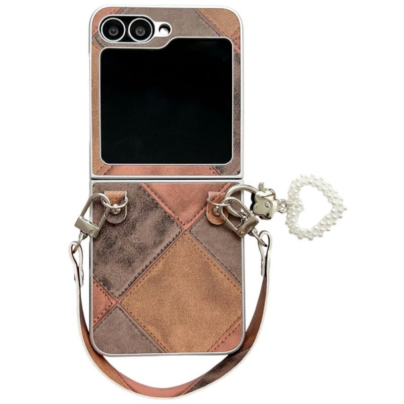 Κάλυμμα Samsung Galaxy Z Flip 7 Fe Σχέδιο Διαμαντιού Με Λουράκι