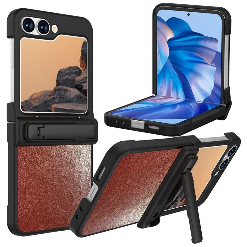 Κάλυμμα Samsung Galaxy Z Flip 7 Fe Θήκες Κινητών Δερμάτινο Εφέ Με Βάση