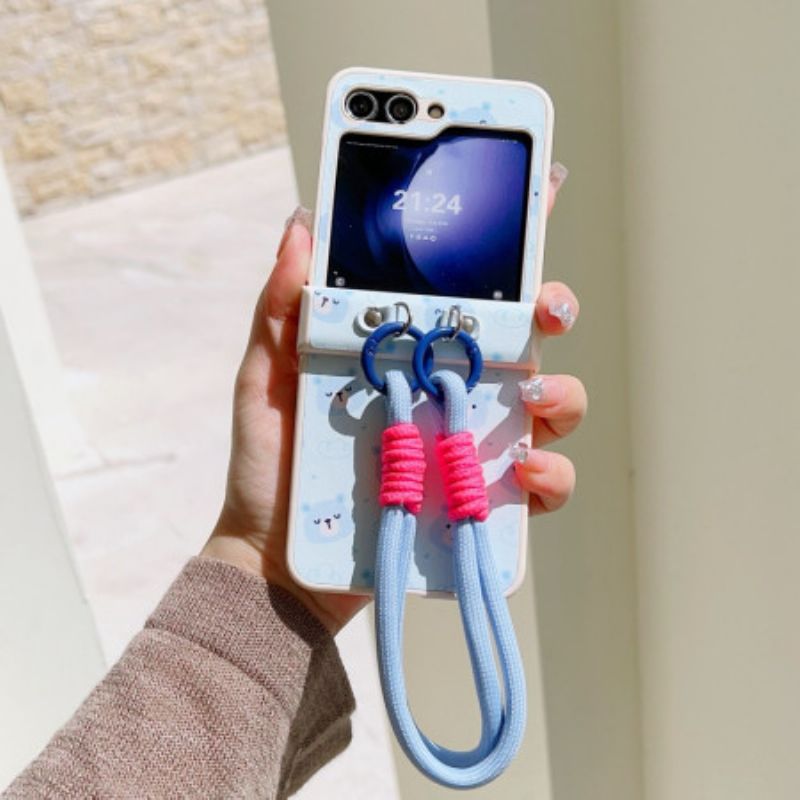 Κάλυμμα Samsung Galaxy Z Flip 7 Fe Θήκες Κινητών Σχέδιο Αρκούδας Και Λουράκι Καρπού