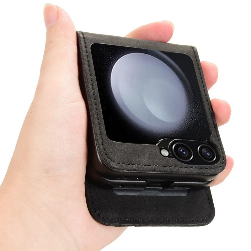 Κάλυμμα Samsung Galaxy Z Flip 7 Fe Θήκη Καρτών Σε Στυλ Δέρματος Σιλικόνης