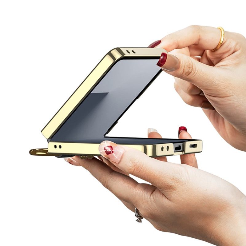 Κάλυμμα Samsung Galaxy Z Flip 7 Καπιτονέ Σχέδιο Με Θήκη Δαχτυλιδιού Σιλικόνης