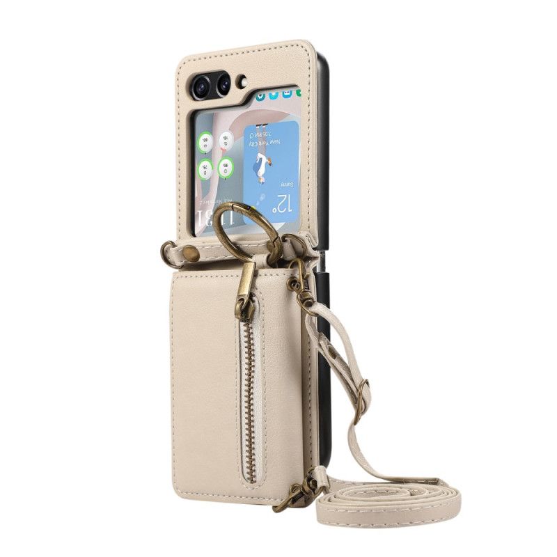 Κάλυμμα Samsung Galaxy Z Flip 7 Πορτοφόλι Και Ιμάντας Ώμου