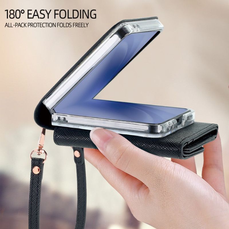 Κάλυμμα Samsung Galaxy Z Flip 7 Πορτοφόλι & Λουράκι