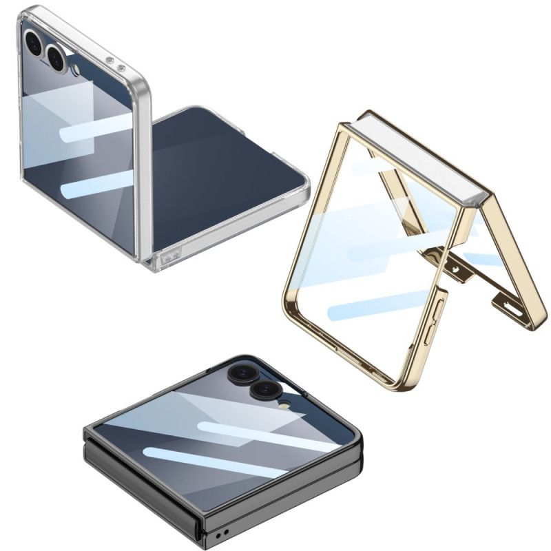 Κάλυμμα Samsung Galaxy Z Flip 7 Προστατευτικό Οθόνης Και Άκρες Με Μεταλλικό Εφέ Σιλικόνης