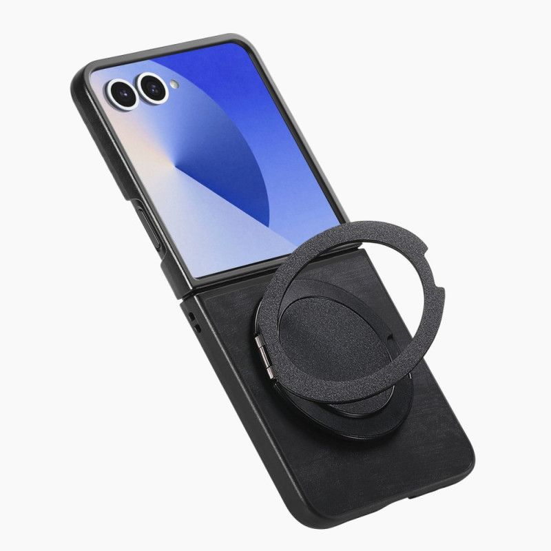 Κάλυμμα Samsung Galaxy Z Flip 7 Θήκες Κινητών Δερμάτινο Εφέ Με Περιστρεφόμενη Βάση