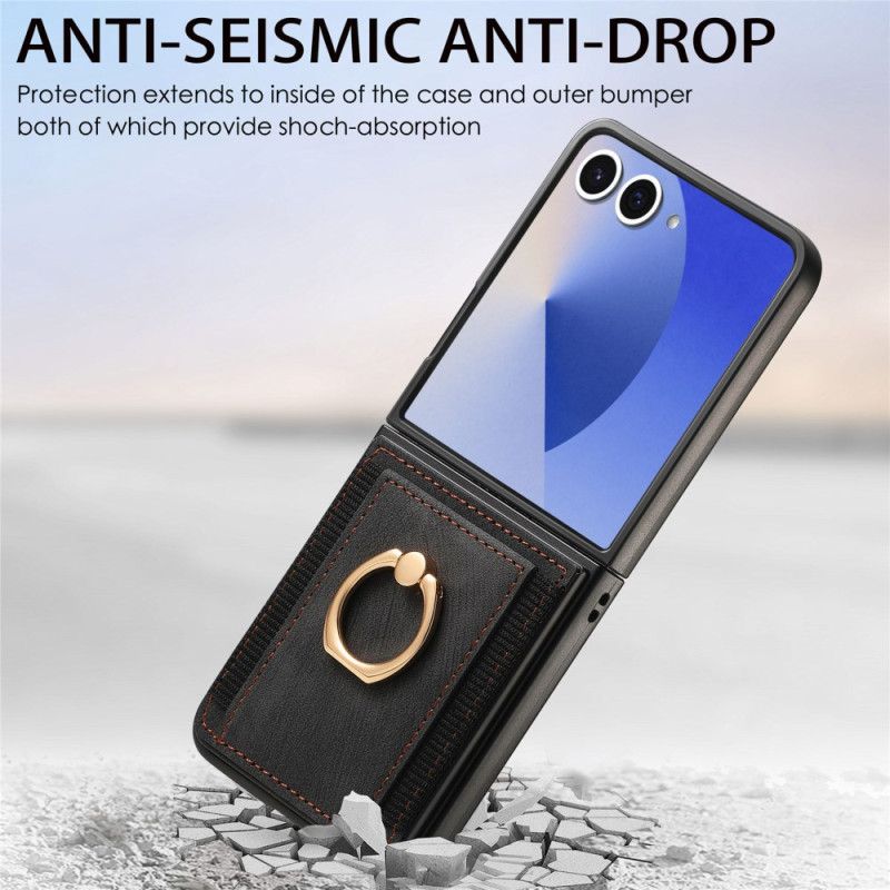 Κάλυμμα Samsung Galaxy Z Flip 7 Θήκη Καρτών Και Βάση Σιλικόνης