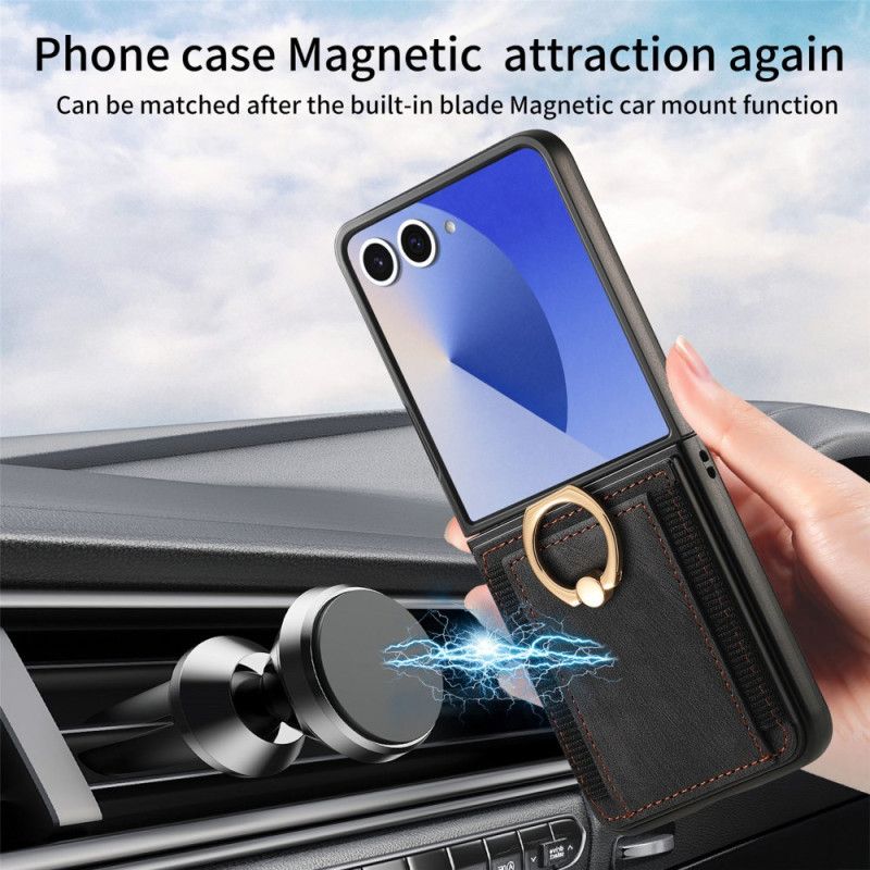 Κάλυμμα Samsung Galaxy Z Flip 7 Θήκη Καρτών Και Βάση Σιλικόνης