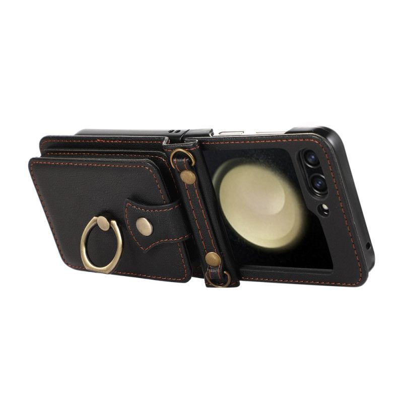 Κάλυμμα Samsung Galaxy Z Flip 7 Θήκη Καρτών Και Ιμάντας Ώμου