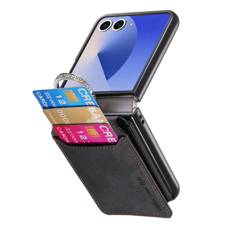 Κάλυμμα Samsung Galaxy Z Flip 7 Θήκη Καρτών Και Θήκη Vintage