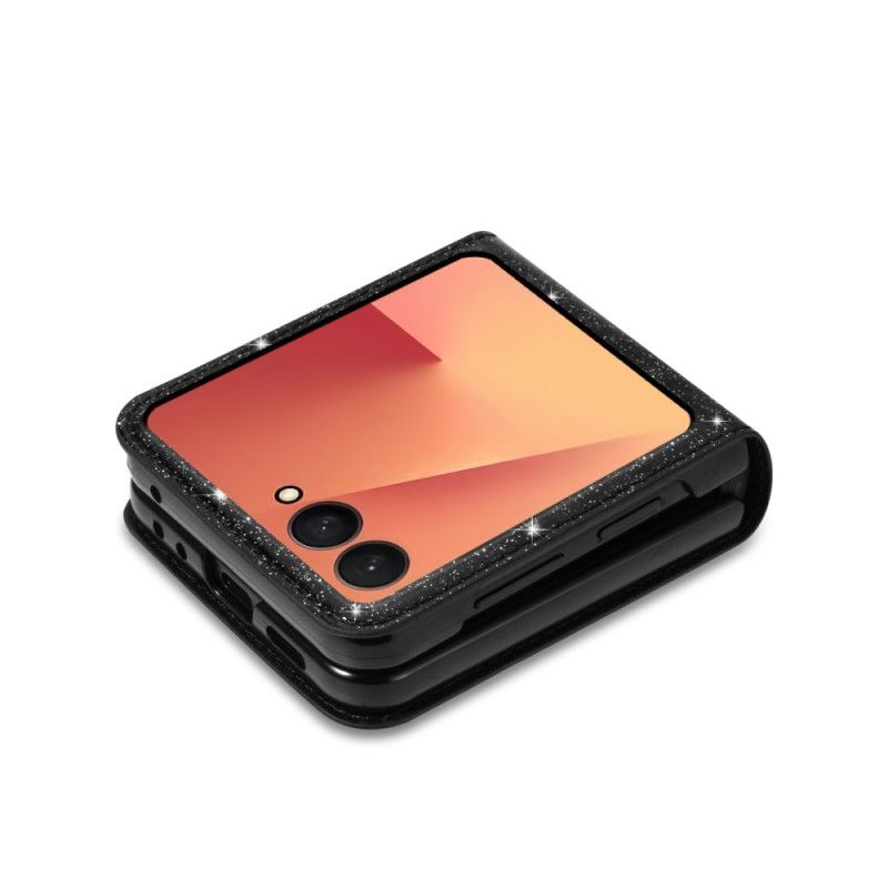 Κάλυμμα Samsung Galaxy Z Flip 7 Θήκη Καρτών Με Γκλίτερ