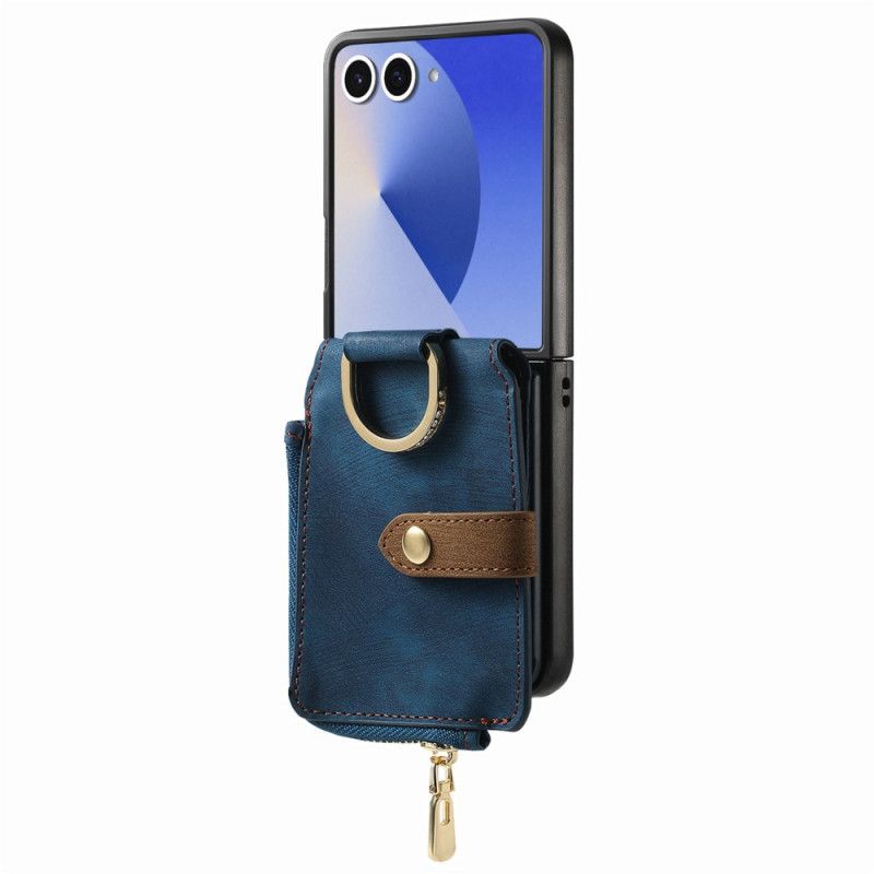 Κάλυμμα Samsung Galaxy Z Flip 7 Τσέπη Με Φερμουάρ Και Θήκη Για Κάρτες
